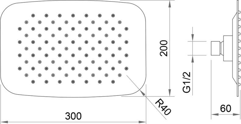 Верхний душ Berges Ventas хром 074005 - 1