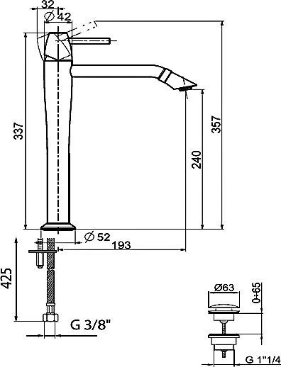 Смеситель Webert Opera moderna хром, для раковины OE830402015 - 1