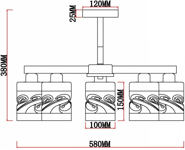 Люстра на штанге MyFar Olivia MR1821-5C - 3