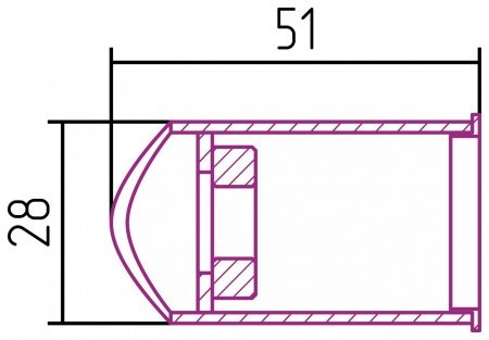 Скрытое подключение Модуль скрытого подключения для МЭМ d 28 мм (Золото) 03-1522-0028 - 1