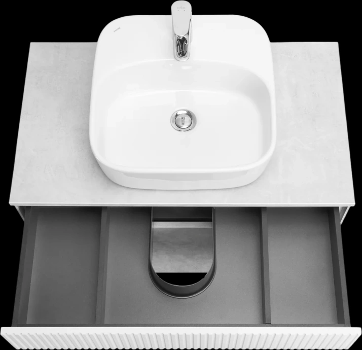 Тумба с раковиной Aquaton Марбл 80 белый-серый 1A2762K0MH4C0 - 3
