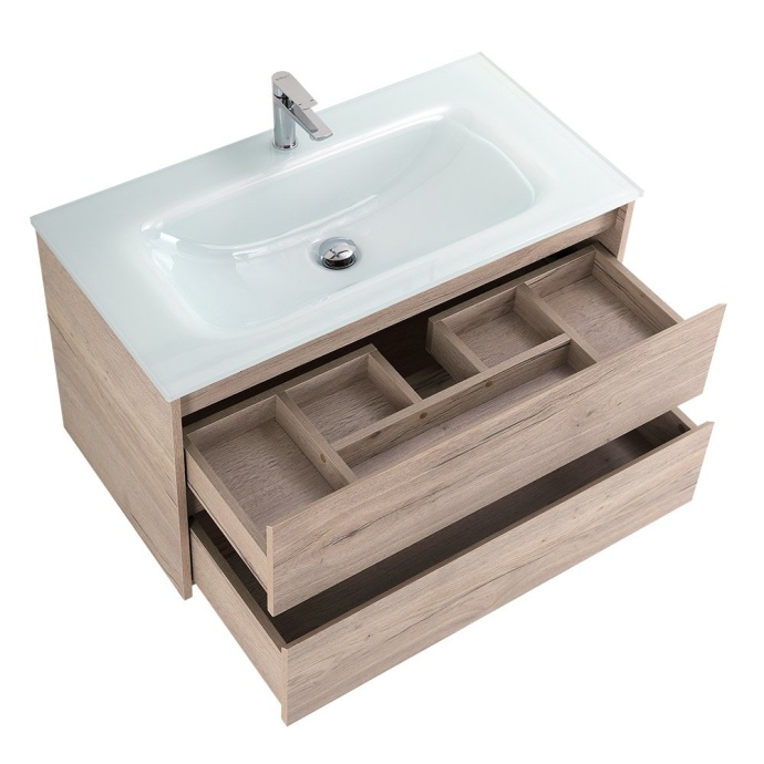 Тумба с раковиной BelBagno Kraft 90 светлое дерево - 11