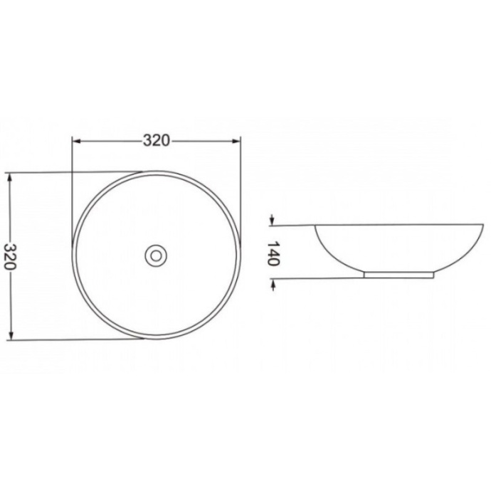 Накладная раковина Vincea 32 белая VBS-201 - 1