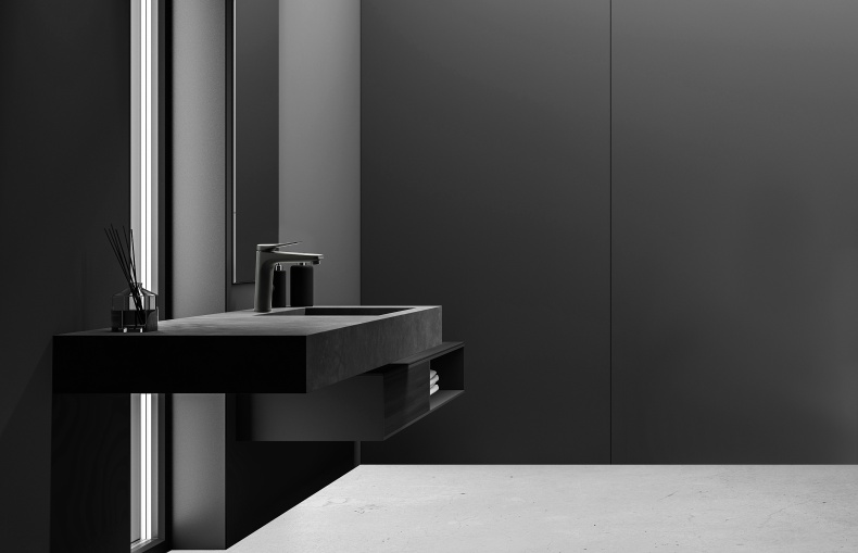 Смеситель Lemark Bronx для раковины, черный LM3737BL - 1