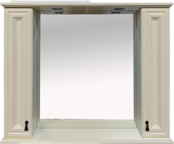 Зеркало-шкаф Misty Лувр 105 слоновая кость П-Лвр03105-10142Ш - 0