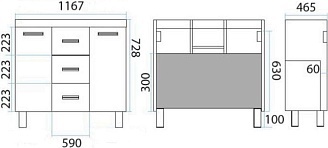 Тумба под раковину Misty Джулия 120 красная глянцевая Л-Джк01120 -0413Ко3 - 1