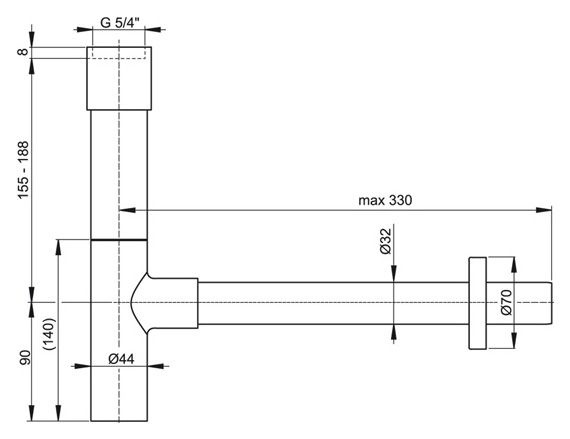Сифон для раковины AlcaPlast A402 - 1