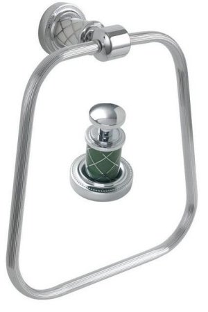 Полотенцедержатель Boheme Murano хром с зеленым 10905-GR-CR - 0