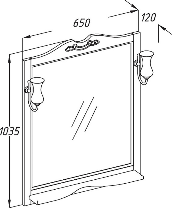Зеркало Opadiris Клио 65 слоновая кость 00-00003864 - 2