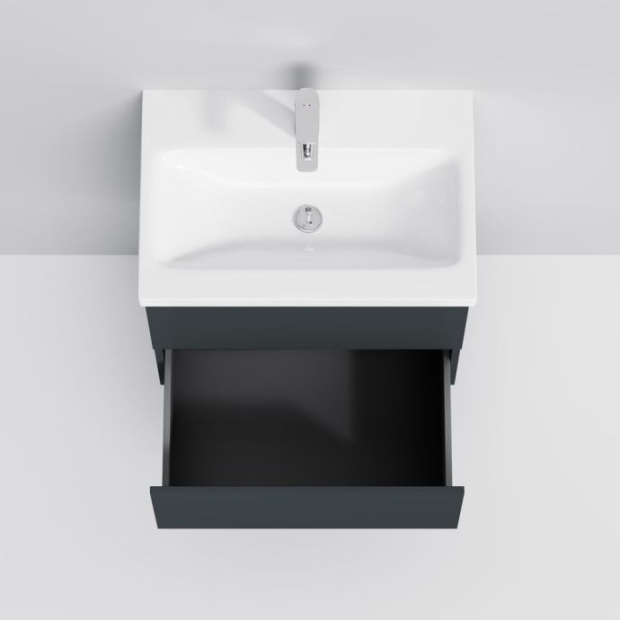 Тумба для комплекта AM.PM Gem 60 графит матовый, подвесная, с 2 ящиками M90FHX06022GM - 3