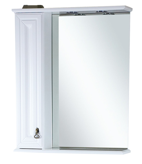 Лувр - 60 Зеркало со шкафчиком, лев., белое П-Лвр03060-012Л - 1