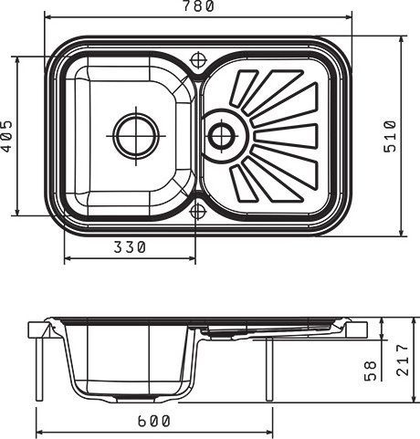 Мойка кухонная Florentina Крит 780 мокко 20.170.D0780.303 - 1