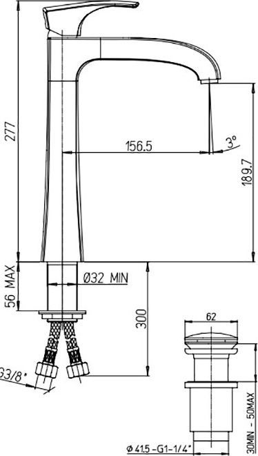 Смеситель для раковины Paini Lady 89BY211LLLSSR - 1