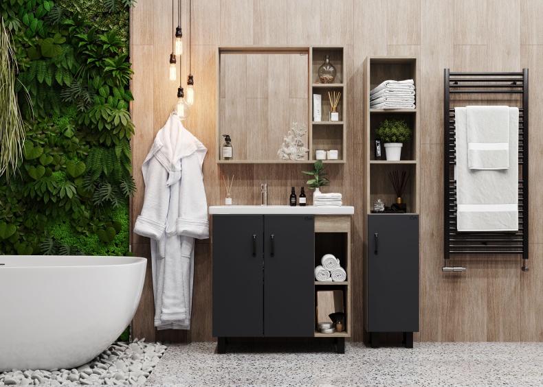 Комплект мебели Onika Тимбер 80 серый - светлое дерево - 0