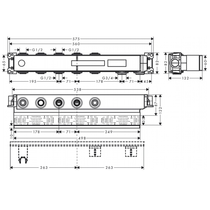 AX  Скрытая часть для термостата Select, для 3 потребителей 18311180 - 1