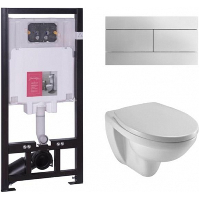 E21739RU-00 Унитаз c инсталляцией Jacob Delafon Patio Rimless, сиденье дюропласт микролифт, клавиша хром (EDV102-00+E70021+E29025+E4316-CP) - 5