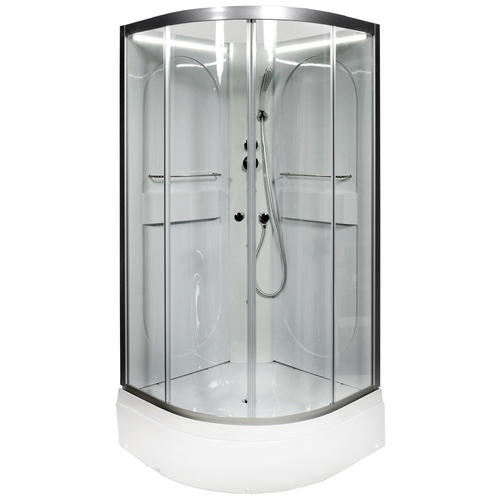 Душевая кабина Deto L 100х100 с гидромассажем, хром  L510NLED+GM - 1