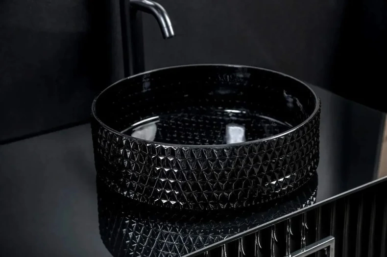 Раковина хрустальная накладная Armadi Art Lucido 39 черный 817-B - 1