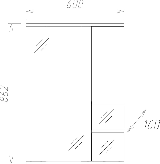Зеркало-шкаф Onika Элита 60 R с подсветкой, белый  206020 - 2