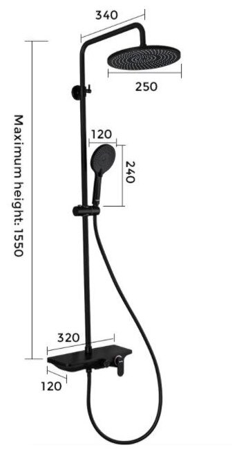 Душевая стойка со смесителем Gappo G2495-5 - 1