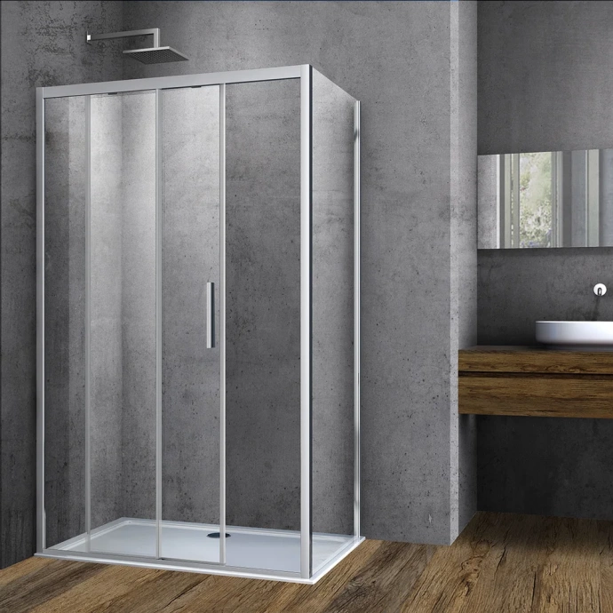 Боковая стенка Vincea Soft 100х195 хром стекло прозрачное VSG-3SO100CL - 1