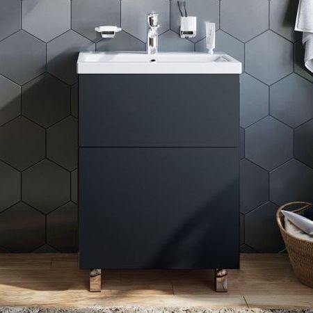 Тумба для комплекта AM.PM Gem 60 графит матовый, напольная, с 2 ящиками M90FSX06022GM32 - 0