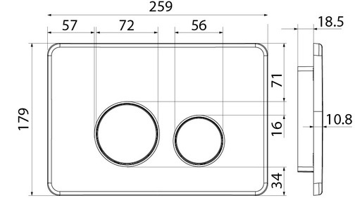 Кнопка смыва Iddis Unisteel нержавеющая сталь UNS10S0i77 - 2