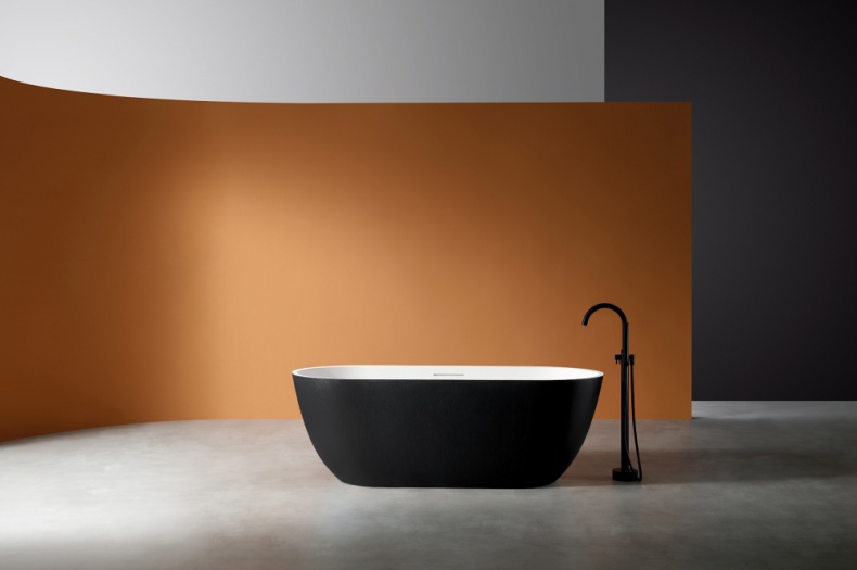 Ванна из искусственного камня ABBER Frankfurt AM9941BW черно-белая матовая - 1