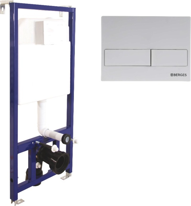 Система инсталляции для унитазов Berges Wasserhaus Novum с кнопкой смыва, белая 040214 - 0