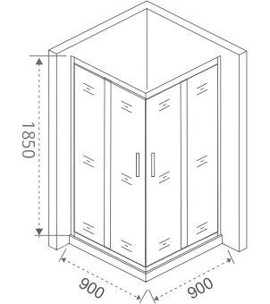 Душевой уголок Good Door Infinity CR-90-G-CH 90x90 ИН00018 - 4