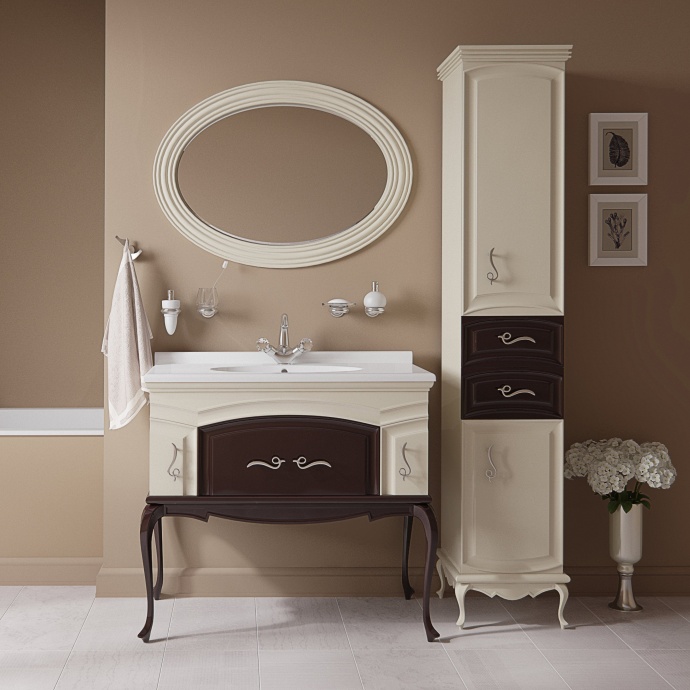 Шкаф-пенал Misty Флоренция бежево-коричневый R Л-Фло05035-461П - 1