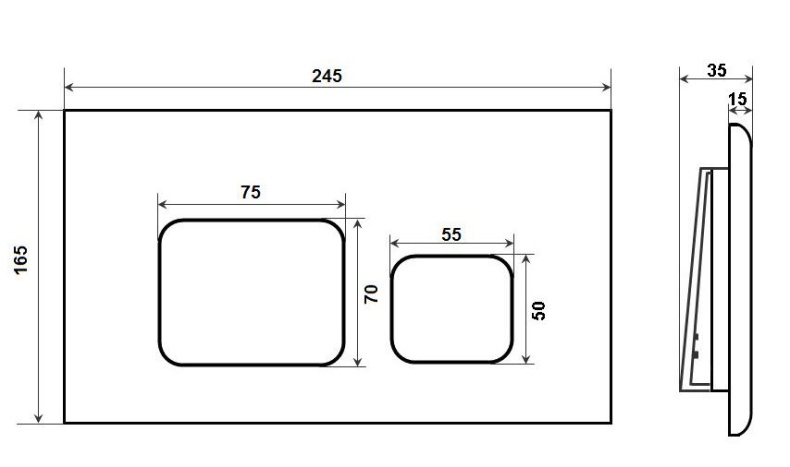 Кнопка смыва TIMO SOLI хром  FP-002 - 1