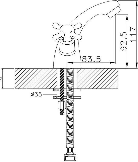 Смеситель для раковины Rossinka  хром  H02-61 - 1