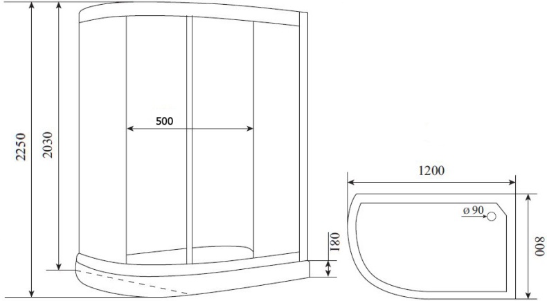 Душевая кабина Timo Premium Ilma-902 R B Black ILMA 902 R B - 1