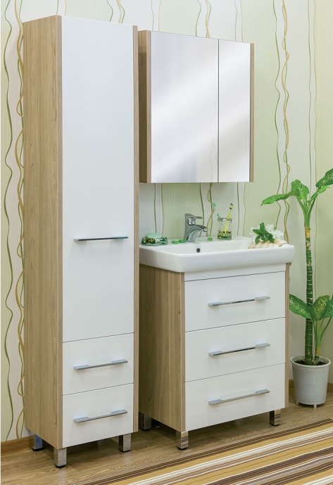 Шкаф-пенал Sanflor Ларго вяз швейцарский, белый L Н0000000028 - 2