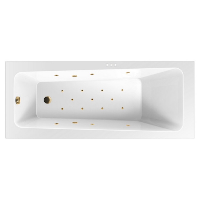 Ванна акриловая Excellent Ava Relax 160х70 с гидромассажем белый - золото WAEX.AVA16.RELAX.GL - 0