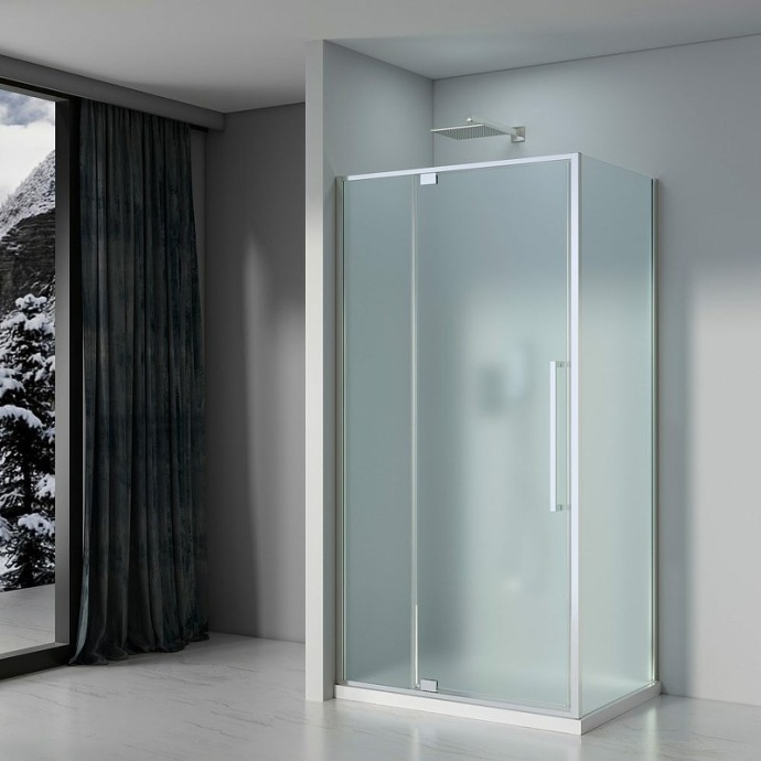 Душевой уголок Black&White Stellar Wind 90х90 хром стекло матовое 812900CF - 1