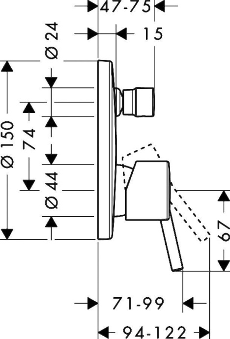 Смеситель Hansgrohe Talis S 32475000 для ванны с душем - 1