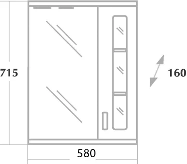Зеркало-шкаф Onika Кристалл 58 L с подсветкой, белый  205817 - 5