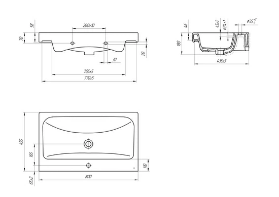 Мебельная раковина Cersanit Moduo 80 белая UM-MOD80/1 - 2