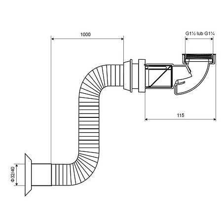 Сифон для раковины Excellent с гофрой белый INPU.8075628.WH - 2