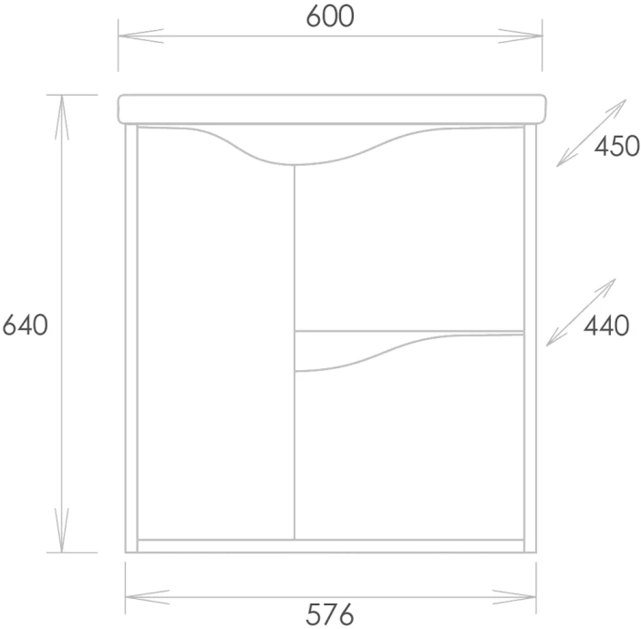 Тумба под раковину Onika Брендон 60 камень светлый/бетон крем  106138 - 5
