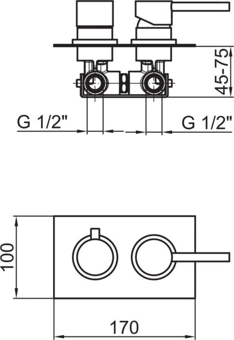 Смеситель Webert Elio EL860101015 С ВНУТРЕННЕЙ ЧАСТЬЮ, хром - 1