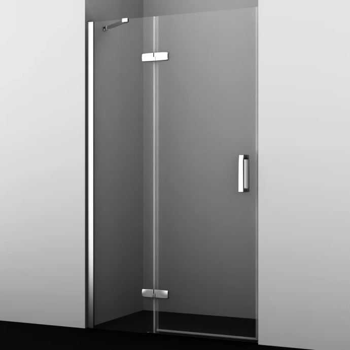 Душевая дверь в нишу Wasserkraft Aller 120х200 L профиль хром стекло прозрачное 10H05-SPL - 0