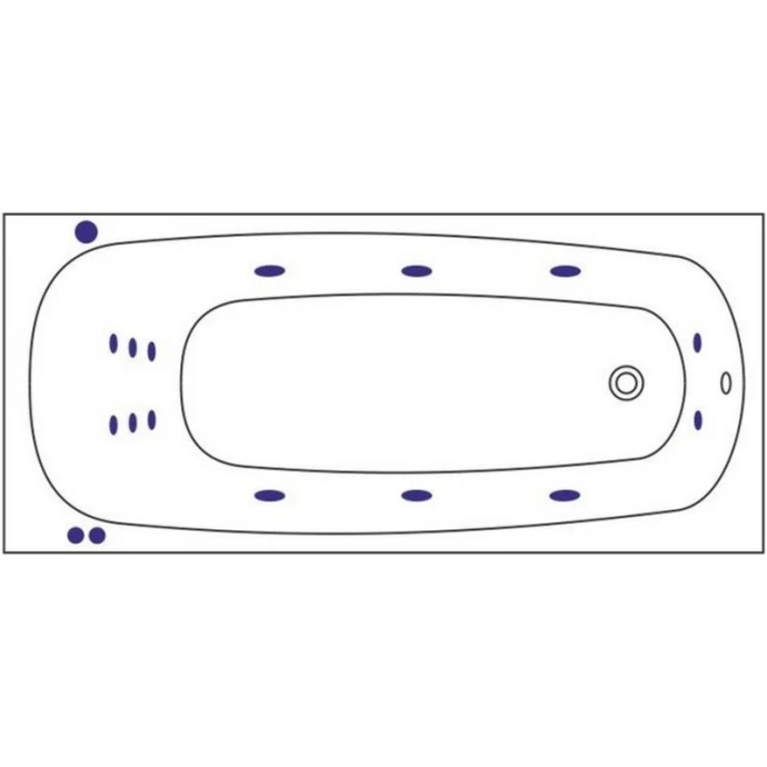 Акриловая ванна Whitecross Layla 180х80 белая золото с гидромассажем 0102.180080.100.SMART.GL - 1