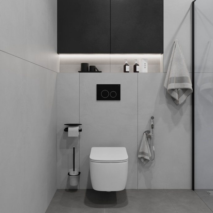 Клавиша смыва, универсальная, чёрная UNI03BCi77 - 2