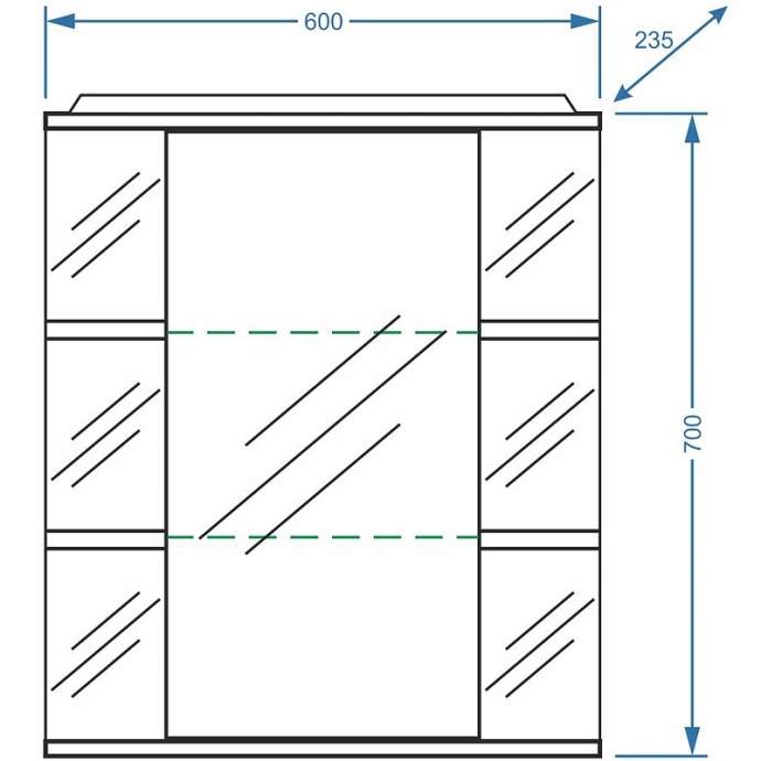 Зеркало-шкаф Stella Polar Концепт Лаура 60 R с подсветкой белый SP-00000050 - 3