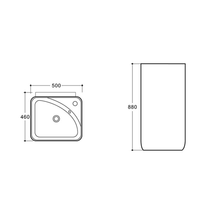 Раковина напольная Vincea 50 белый VBS-2P202 - 4