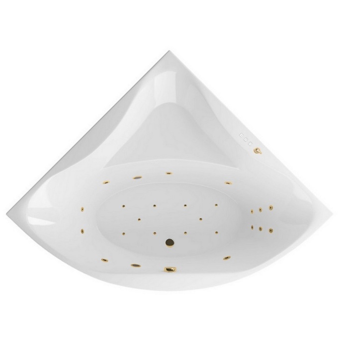 Ванна акриловая Excellent Glamour Ultra 150х150 с гидромассажем белый - золото WAEX.GLA15.ULTRA.GL - 0