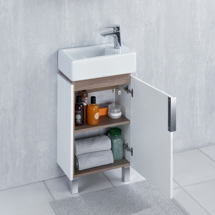 Тумба для комплекта AQUATON Бэлла 46 белая, джарра 1A221501BBAZ0 - 2